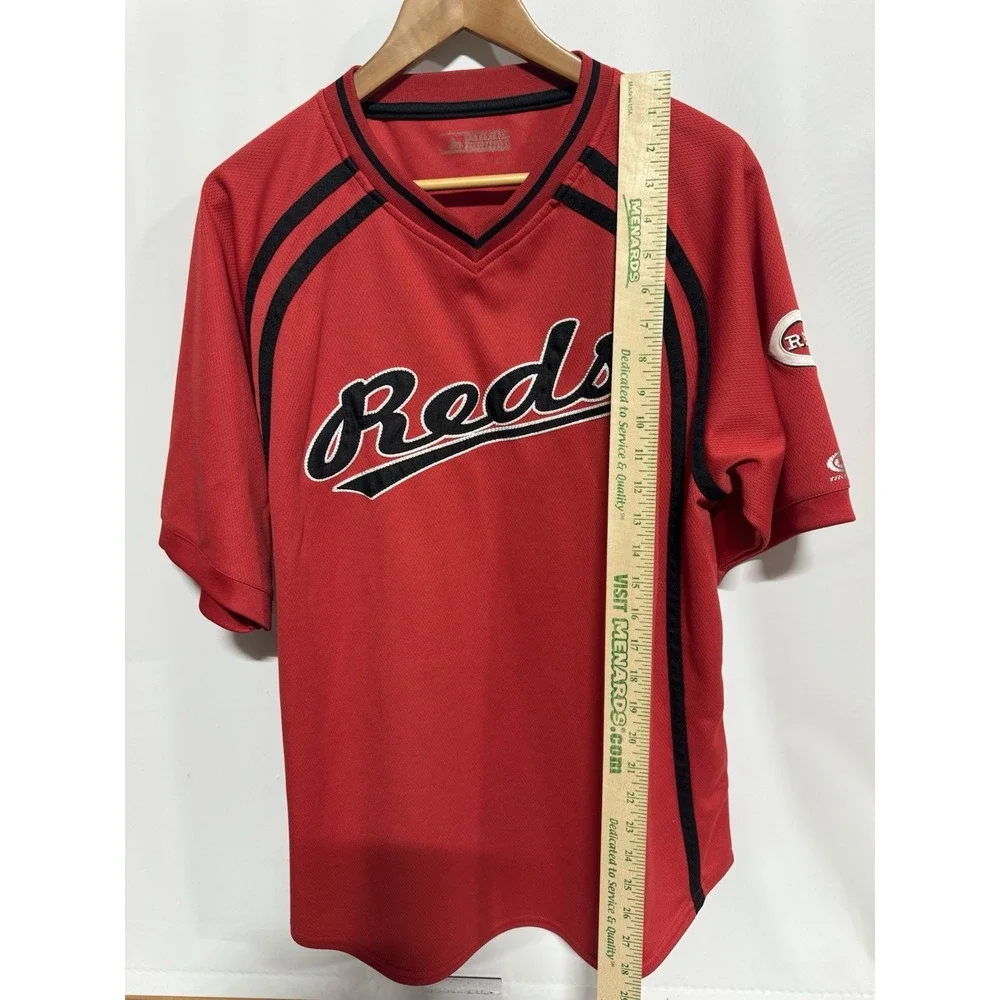 Cincinnati Reds Shirt Mens L/XL Red Black MLB Baseball True Fan Jersey Style Top